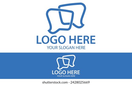 Blue Color Minimalist Bubble Text Logo Design