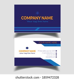 Blue color modern creative vector corporate business card