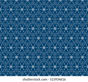blue color modern floral pattern. Seamless vector illustration. for interior design, printing, wallpaper, invitation