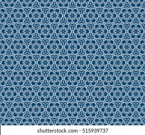 blue color modern floral pattern. Seamless vector illustration. for interior design, printing, wallpaper, invitation