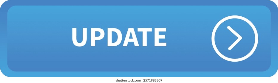 Blue color modern trendy button of Update