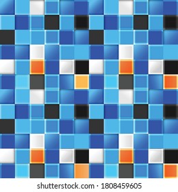 Blue color mosaic abstract background Vector - mosaic Yellow  and blue Abstract Pattern popular use for decoration on Bathroom and swimming pool