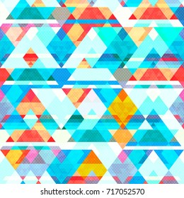 Blue color mosaic seamless pattern