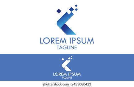 Blaue Farbe Next Pixel Tech Logo Design