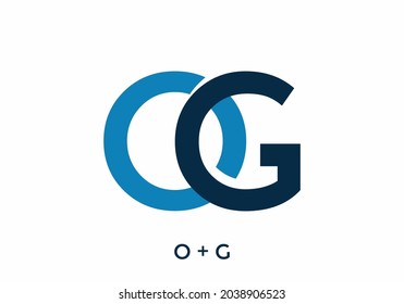 Blue color of OG initial letter design