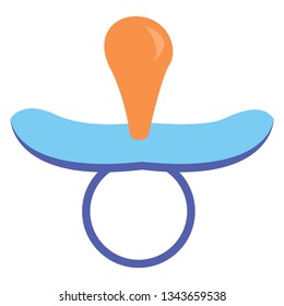 A blue color pacifier vector color drawing or illustration