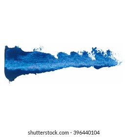 Blue color paint smear vector brush stroke. Varnish splash line. Abstract shape acrylic oil paint.
