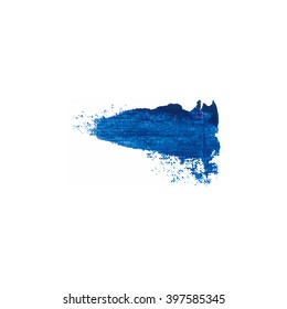 Blue color paint smear vector brush stroke. Varnish splash line. Abstract shape acrylic oil paint.
