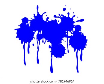 Blue Color Paint Splash Vector Image