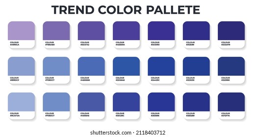 Blue Color. Palette Catalog Samples in RGB Color Vector Illustration