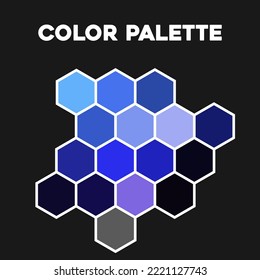 Paleta de color azul. Combinaciones de colores. Vector