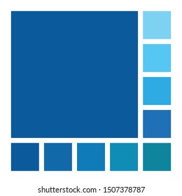 Blue color palette vector illustration