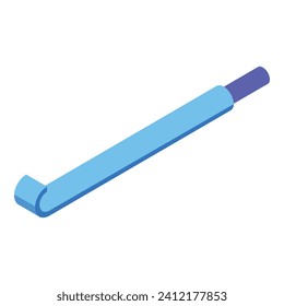 Blue color party blower icon isometric vector. Fun holiday. Roll blow