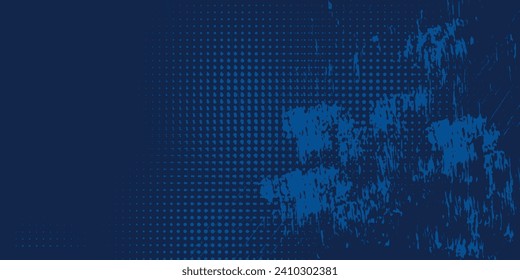 blue color pattern gradient grunge texture background. Dots pop art comics sport style vector illustration Abstract background dark blue with modern corporate concept element grunge overlay