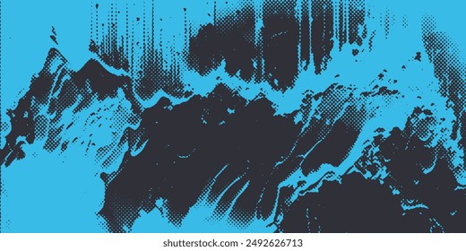 fondo de textura de grunge degradado de patrón de color azul. Puntos pop art cómics estilo deportivo Ilustración vectorial fondo Abstractas azul oscuro con concepto corporativo moderno