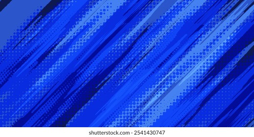 blue color pattern gradient grunge texture background. Dots pop art comics sport style vector illustration