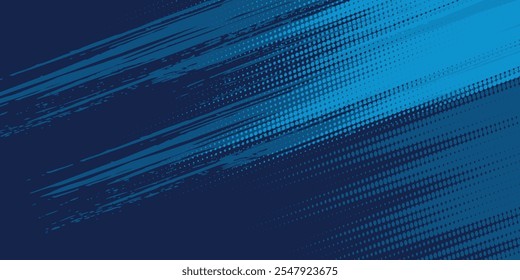 fundo de textura gradiente gradiente do padrão de cor azul. Pontos pop art quadrinhos estilo esporte vetor ilustração 