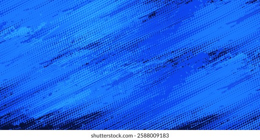 blue color pattern gradient grunge texture background. Dots pop art comics sport