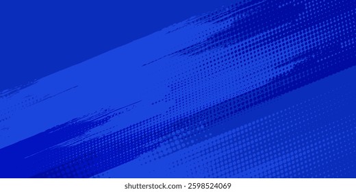 blue color pattern gradient grunge texture background. Dots pop art comics sport style  modern vector