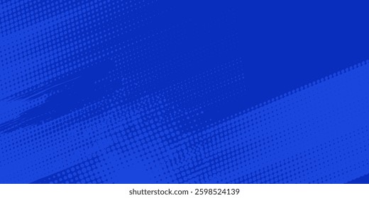 blue color pattern gradient grunge texture background. Dots pop art comics sport style  modern vector