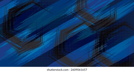 blue color pattern gradient grunge texture background with red Abstract hexagon shapes. modern vector 