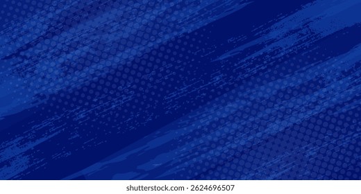 blue color pattern gradient grunge texture background. Dots pop art comics sport style vector illustration Abstract background dark blue with modern corporate concept