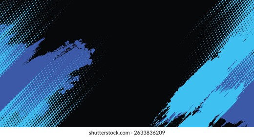 Fondo de textura grunge degradado de patrón de color azul. Punto pop art comics estilo deportivo Ilustración vectorial fondo Abstractas azul oscuro con concepto corporativo moderno artes modernas