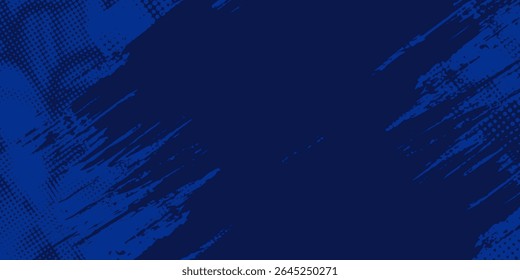 Fondo de textura grunge degradado de patrón de color azul. Punto pop art comics estilo deportivo Ilustración vectorial fondo Abstractas azul oscuro con concepto corporativo moderno
