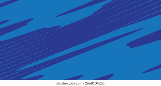 Fondo de textura grunge degradado de patrón de color azul. Vector moderno del estilo del deporte de los cómics del arte pop de los puntos