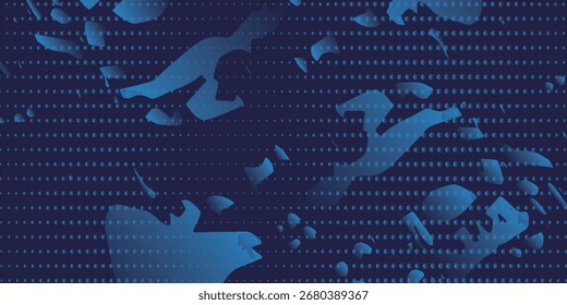 Blue color pattern gradient grunge texture background. Dots halftone with abstract blue background. 
