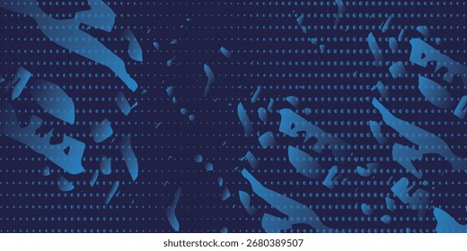 Fondo de textura grunge degradado de patrón de color azul. Halftone de los puntos con el fondo azul abstracto. 