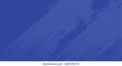 Fondo de textura grunge degradado de patrón de color azul. Estilo deportivo de cómics de arte pop de puntos. ilustración de tecnología de Vector eps10