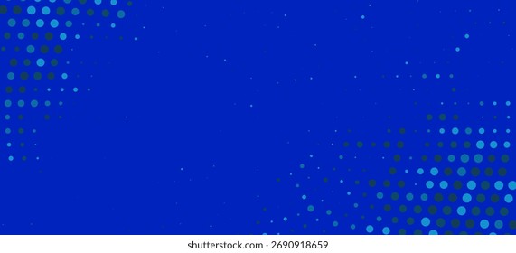 blaues Farbmuster Farbverlauf farbige Textur Hintergrund. Punkte Pop Art Comics Sport Stil Vektorgrafik Abstrakter Hintergrund dunkelblau mit modernem Unternehmenskonzept