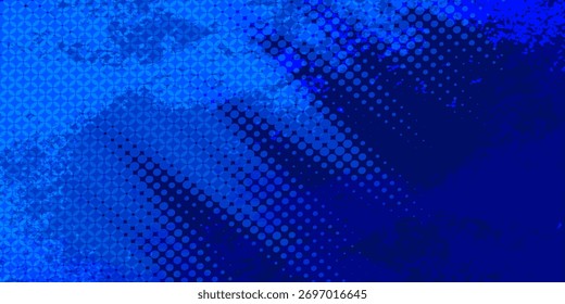 Blaues Farbmuster Farbverlauf farbige Textur Hintergrund. Punkte Pop Art Comics Sport Stil Vektorgrafik Abstrakter Hintergrund dunkelblau mit modernem Unternehmenskonzept