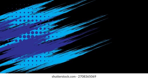 Fondo de textura grunge degradado de patrón de color azul. Punto pop art comics estilo deportivo Ilustración vectorial fondo Abstractas azul oscuro con concepto corporativo moderno artes modernas

