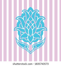 patrón de color azul en el vector de fondo blanco rosa