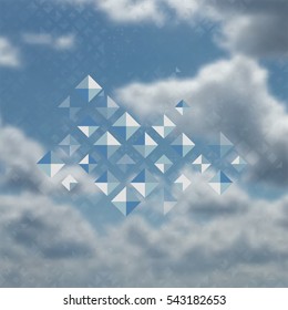 Blue color pattern with rhombuses, abstract design geometrical vector background. Simple modern stylish texture