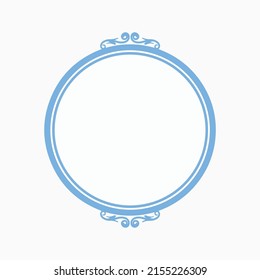 Blue color patterned circular frame 