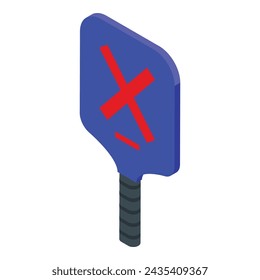 Blue color pickleball game icon isometric vector. Health artwork. Mascot outdoor