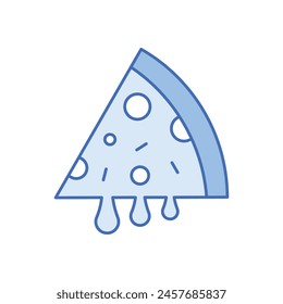 Blue Color Pizza Slice vector icon