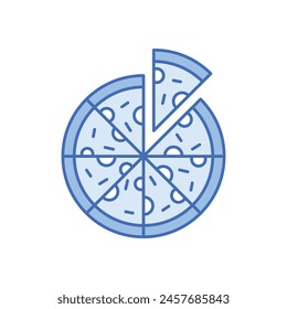 Blue Color Pizza vector icon