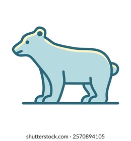 Blue color polar bear animal icon vector illustration design graphic flat style