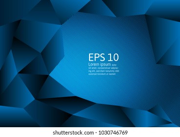 Blue color polygon abstract background modern design, Vector illustration with copy space