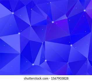 Blue color polygon background. Polygon background.