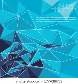 diseño de ilustración vectorial de fondo de espacio poligonal de color azul