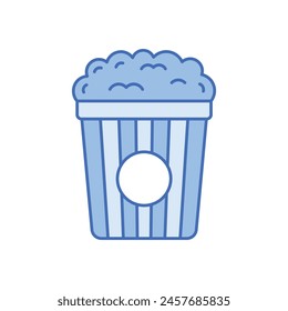Blue Color Popcorn vector icon