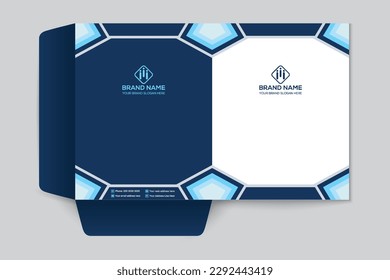 blue color presentation folder design