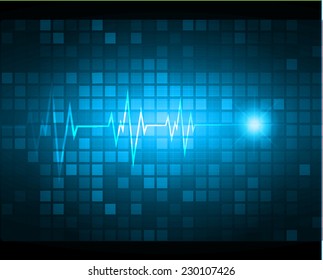 Blue color pulse Light Abstract Technology pixels background for computer graphic website and internet, circuit board. 