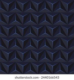 Blue color pyramid 3D pattern background. Abstract geometric texture design. Vector illustration