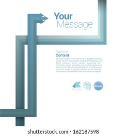 Blue color scale edition of a a line or arrow based abstract geometric minimal background  scalable vertical & corner vector composition for web site,  infographics, brochure or for universal use